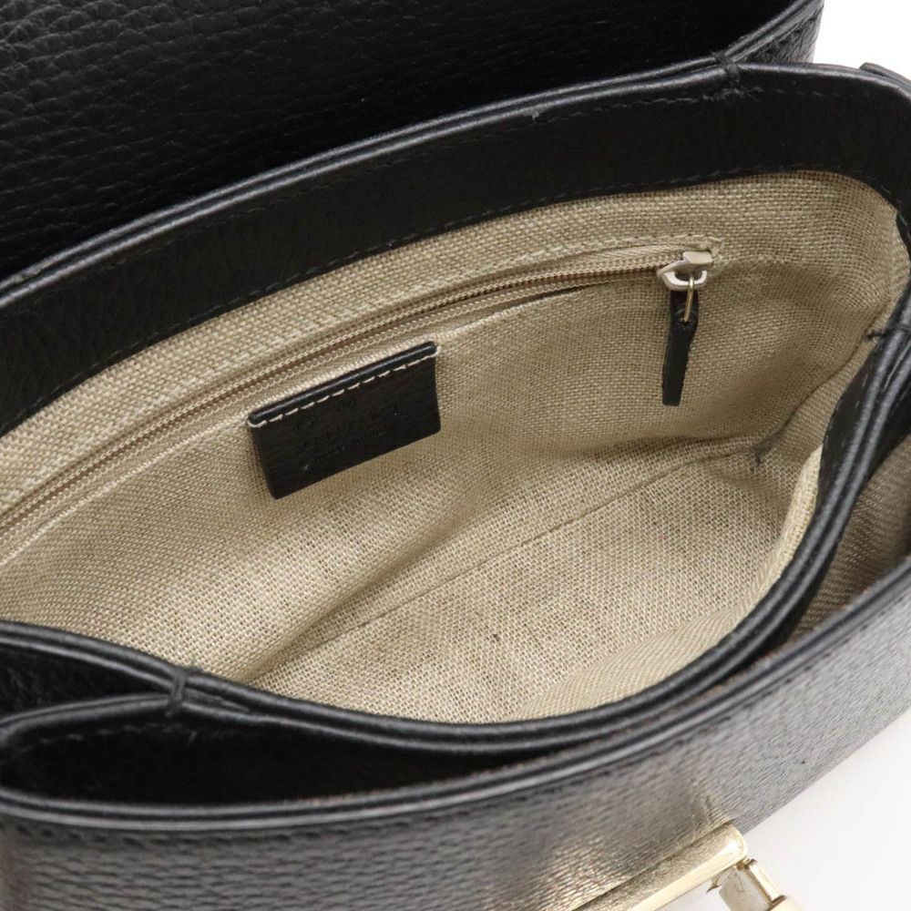 Gucci G Chain Shoulder Shoulder Bag Crossbody Black Outlet Product Gold Hardware View 6